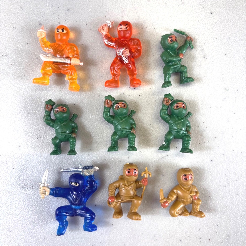 VTG A&A Ninja Warriors Mini Action Figures Lot of 9 Gumball Diorama Party Favors